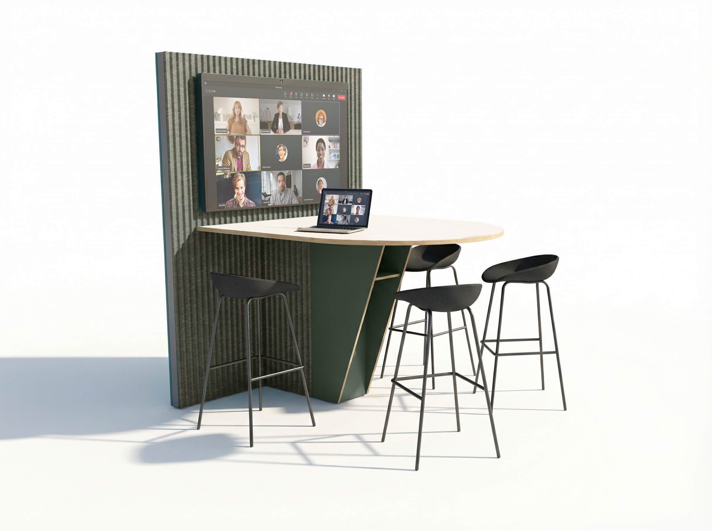 AV table for workspace meetings